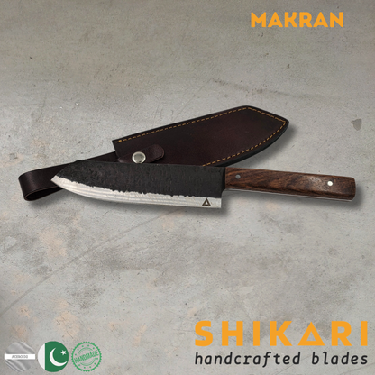 MAKRAN cuchillo Parrillero acero D2 Kurouchi/Palo Rosa