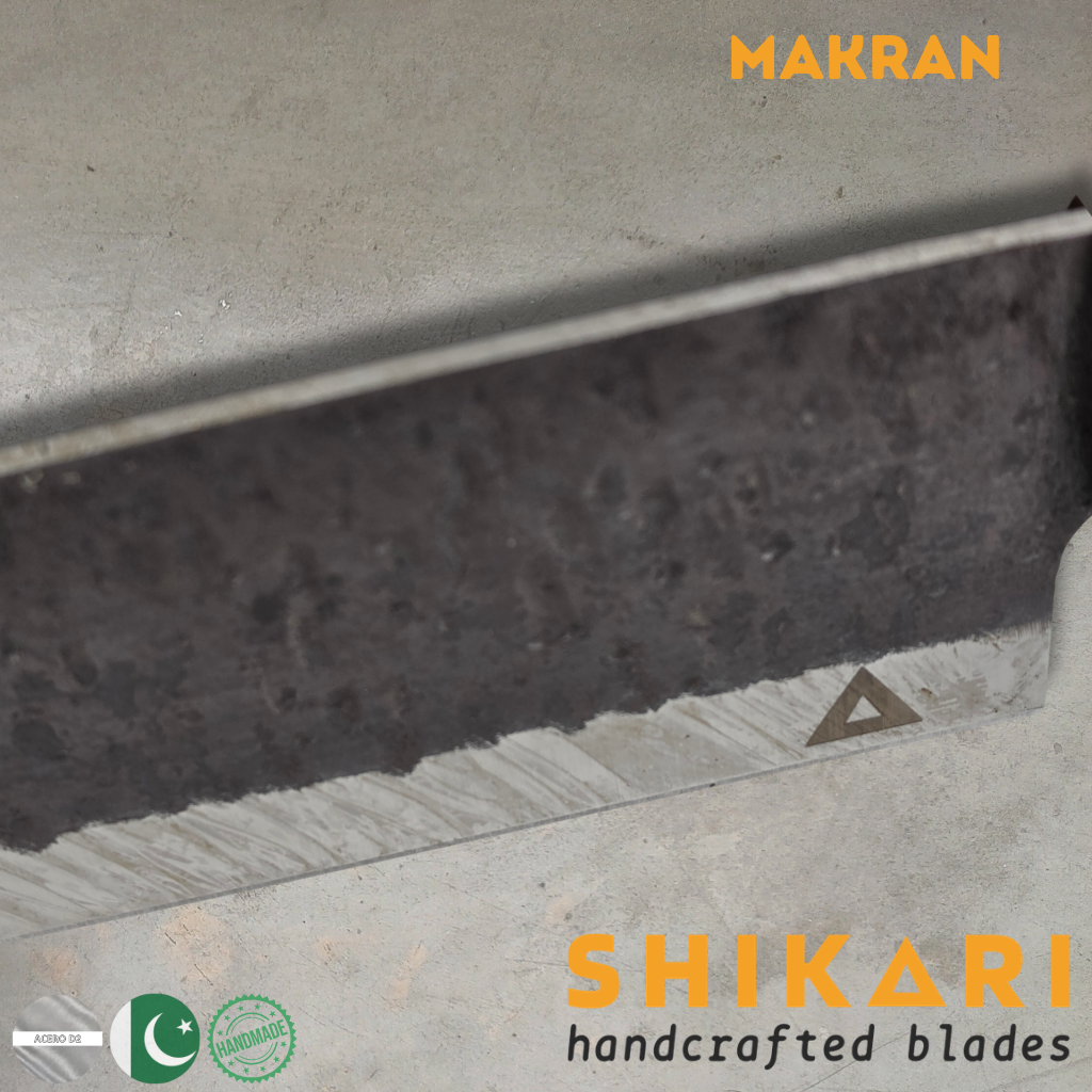 MAKRAN cuchillo Parrillero acero D2 Kurouchi/Palo Rosa