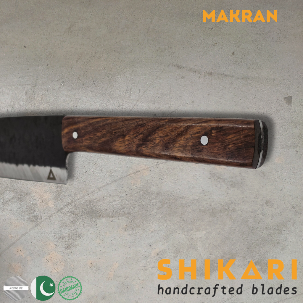 MAKRAN cuchillo Parrillero acero D2 Kurouchi/Palo Rosa