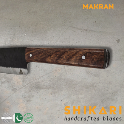 MAKRAN cuchillo Parrillero acero D2 Kurouchi/Palo Rosa