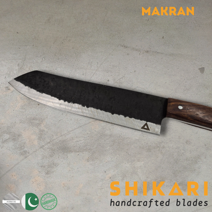 MAKRAN cuchillo Parrillero acero D2 Kurouchi/Palo Rosa