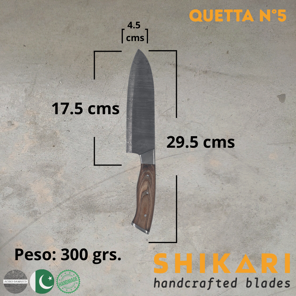 QUETTA cuchillo chef Acero Damasco/PekkaWood