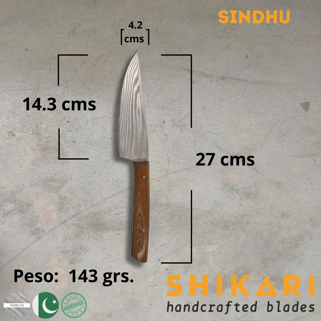 SINDHU cuchillo Parrillero acero D2/Olivo