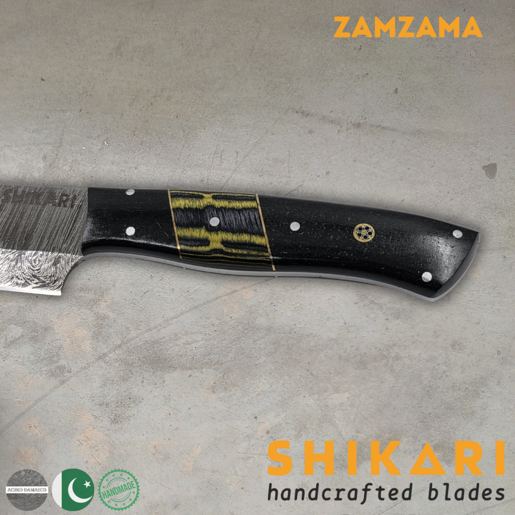 ZAMZAMA cuchillo chef acero damasco/Micarta