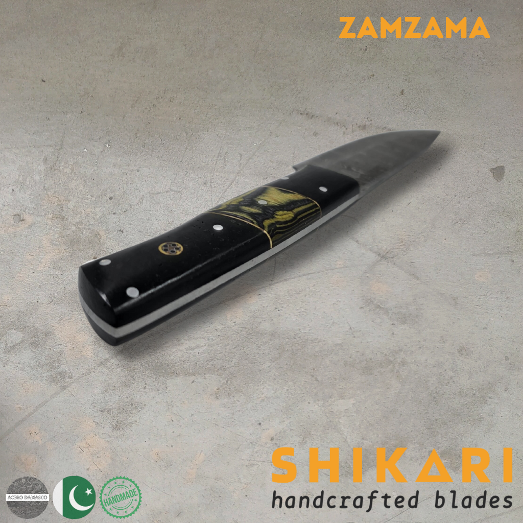 ZAMZAMA cuchillo chef acero damasco/Micarta
