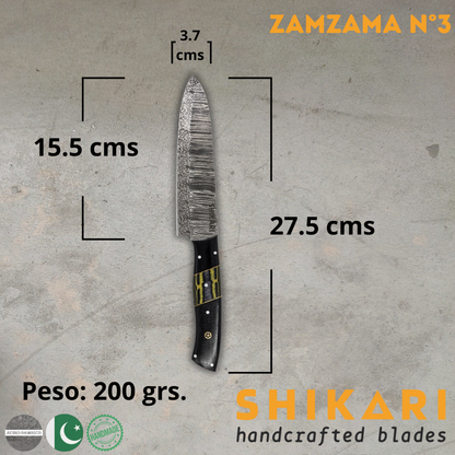 ZAMZAMA cuchillo chef acero damasco/Micarta