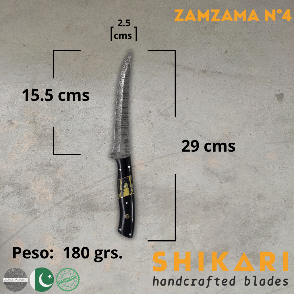 ZAMZAMA cuchillo chef acero damasco/Micarta