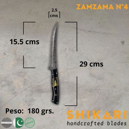 ZAMZAMA cuchillo chef acero damasco/Micarta