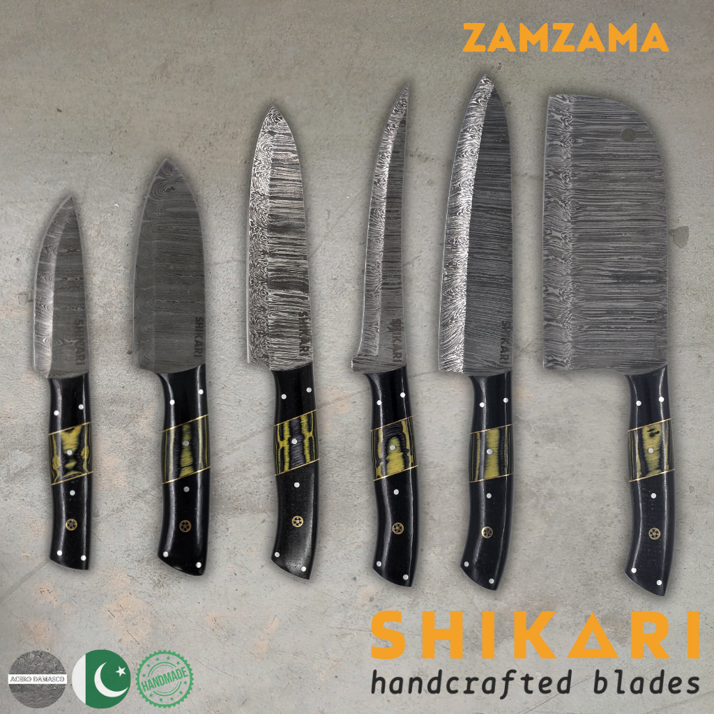 ZAMZAMA cuchillo chef acero damasco/Micarta