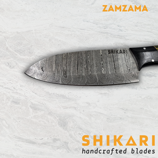ZAMZAMA cuchillo chef acero damasco/Micarta