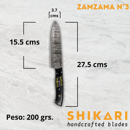 ZAMZAMA cuchillo chef acero damasco/Micarta