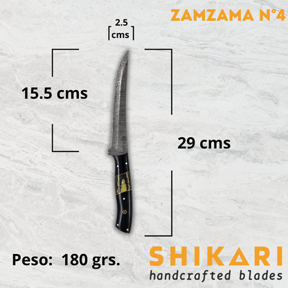 ZAMZAMA cuchillo chef acero damasco/Micarta