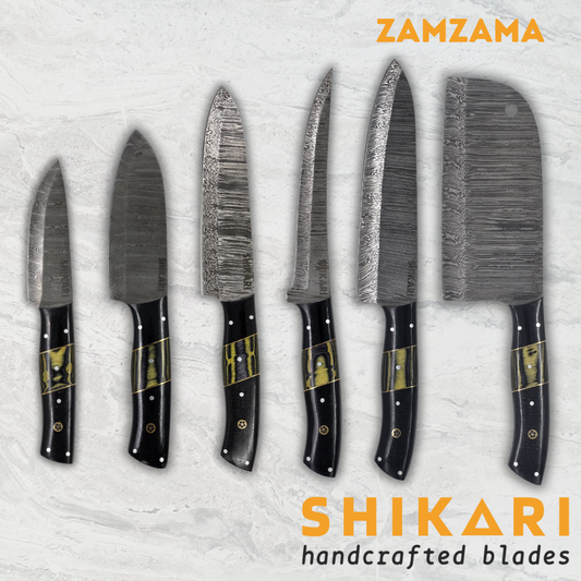 ZAMZAMA cuchillo chef acero damasco/Micarta